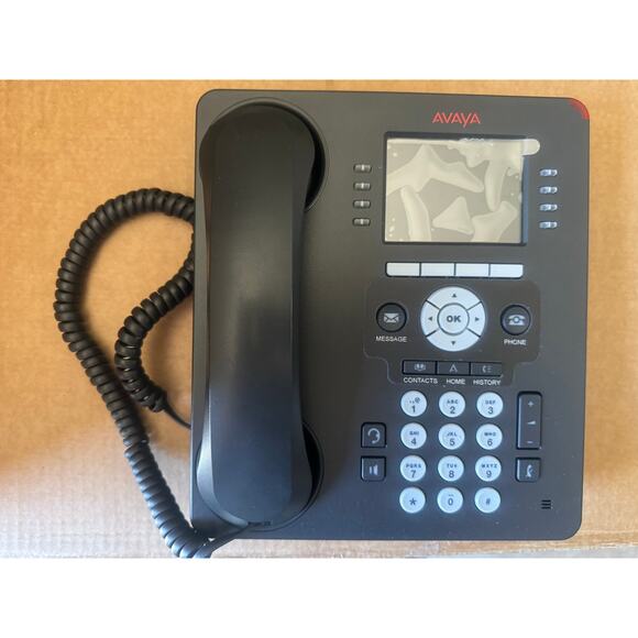 LOT of 5 Avaya 9611G 8-Line 24-Button VoIP Gigabit Display Desk Phone w/ Stands - Picture 1 of 8